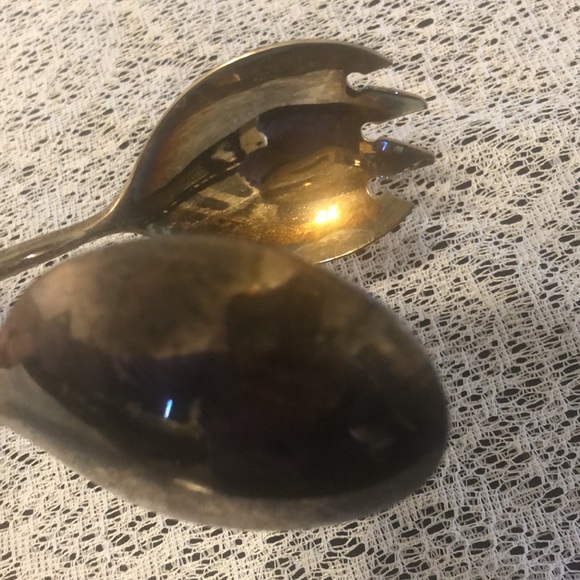 Vintage Silverplate E.P. Zinc Tongs Salad Pastry Sandwich Cake Server - Picture 7 of 9